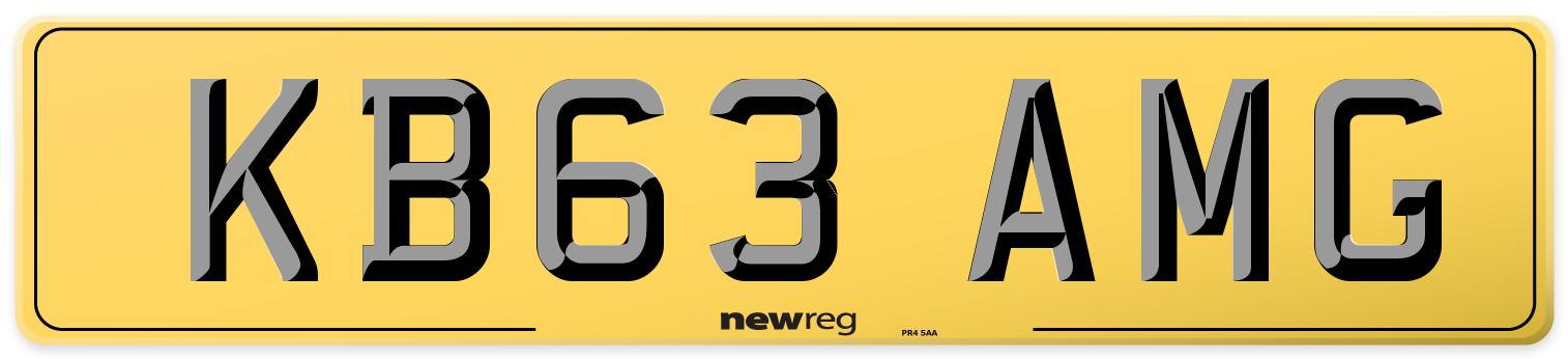 KB63 AMG Rear Number Plate