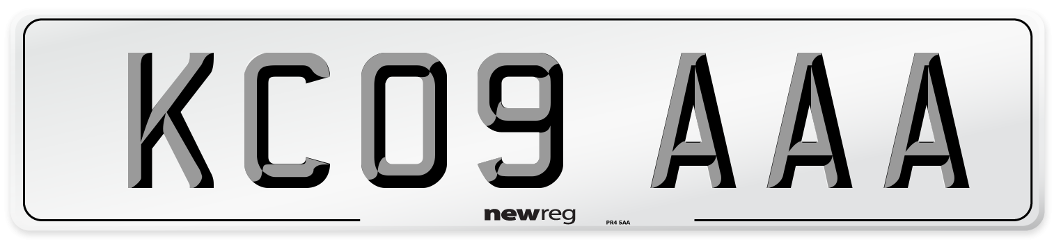KC09 AAA Front Number Plate