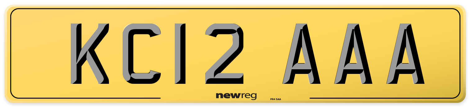 KC12 AAA Rear Number Plate