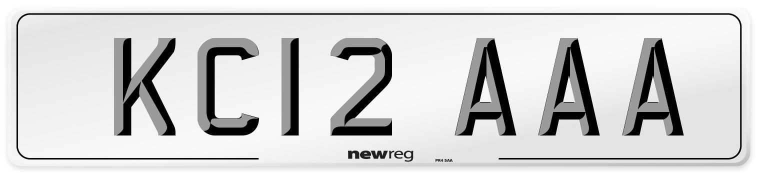 KC12 AAA Front Number Plate