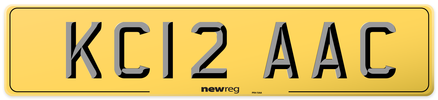 KC12 AAC Rear Number Plate