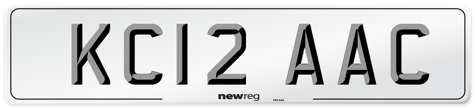 KC12 AAC Front Number Plate