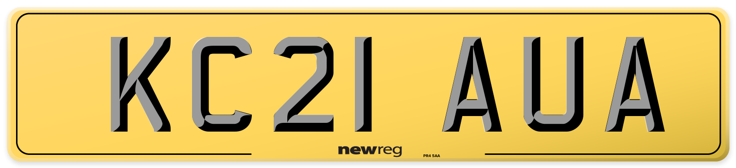KC21 AUA Rear Number Plate
