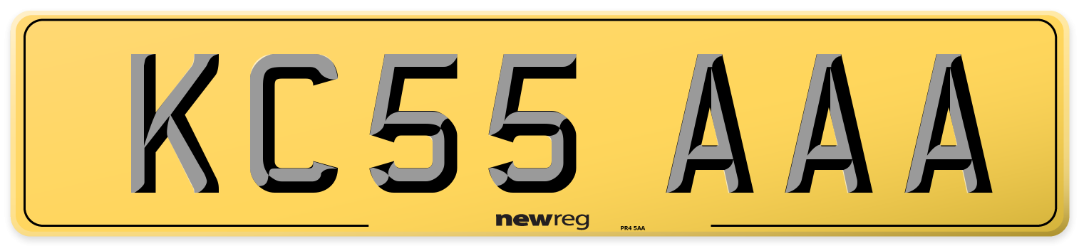 KC55 AAA Rear Number Plate