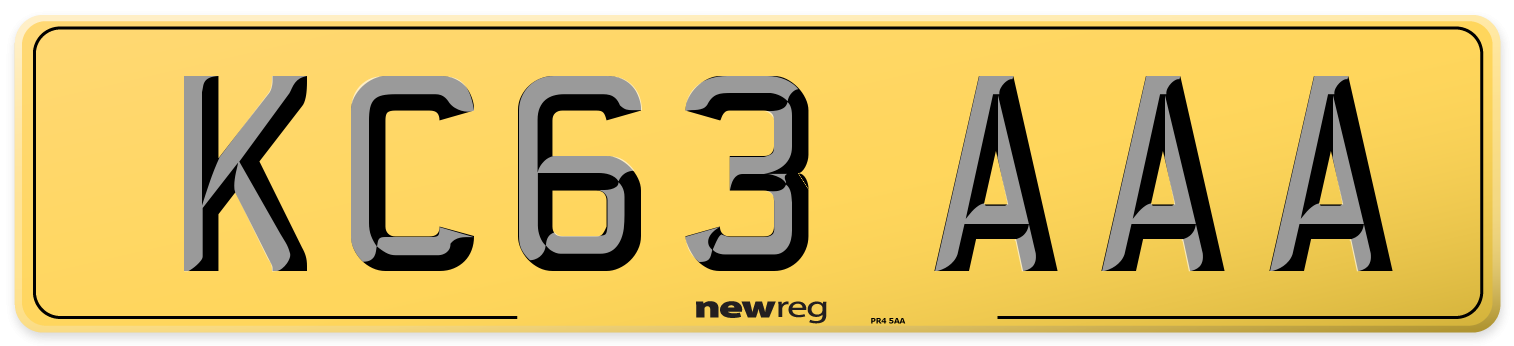 KC63 AAA Rear Number Plate