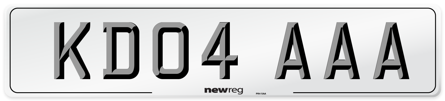 KD04 AAA Front Number Plate