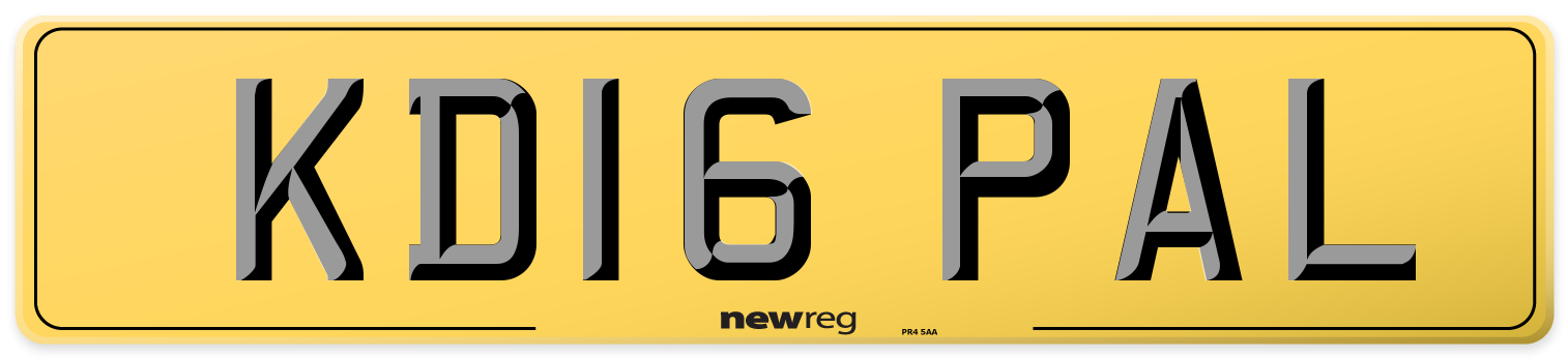 KD16 PAL Rear Number Plate
