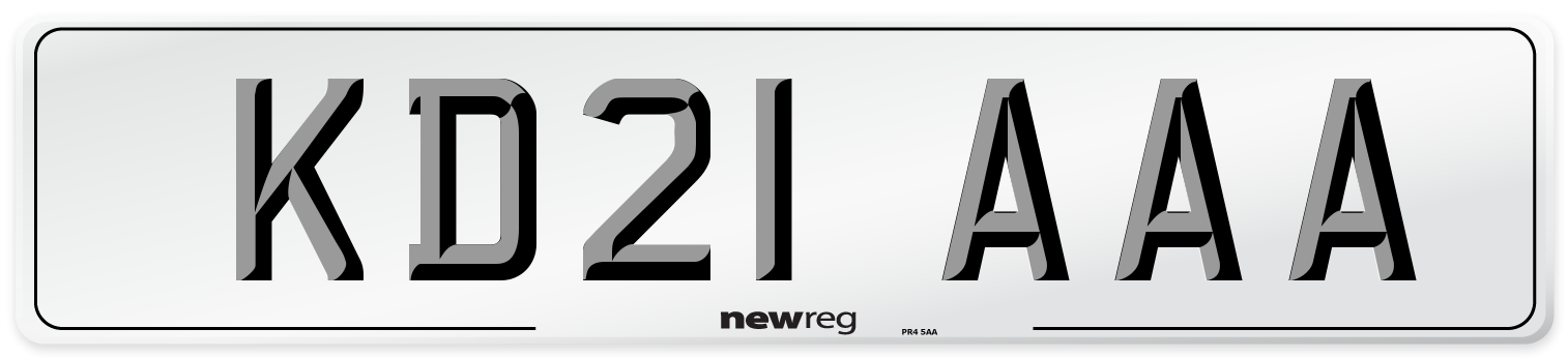 KD21 AAA Front Number Plate