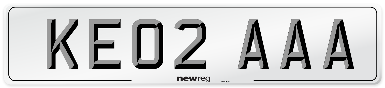 KE02 AAA Front Number Plate