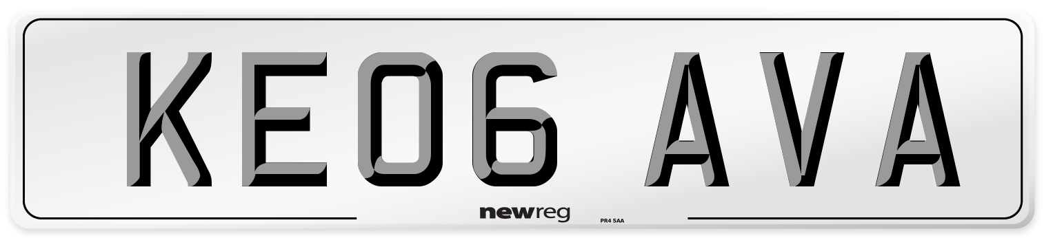 KE06 AVA Front Number Plate