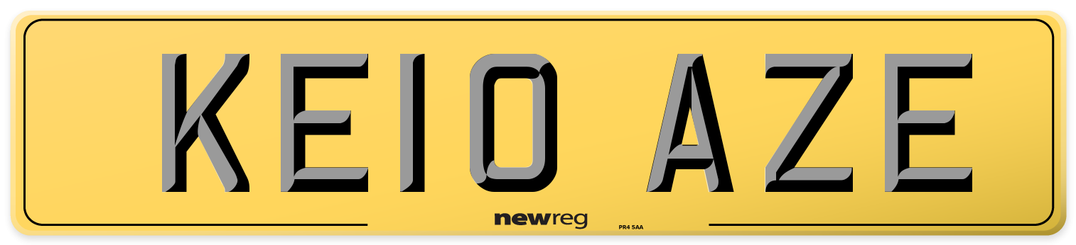 KE10 AZE Rear Number Plate