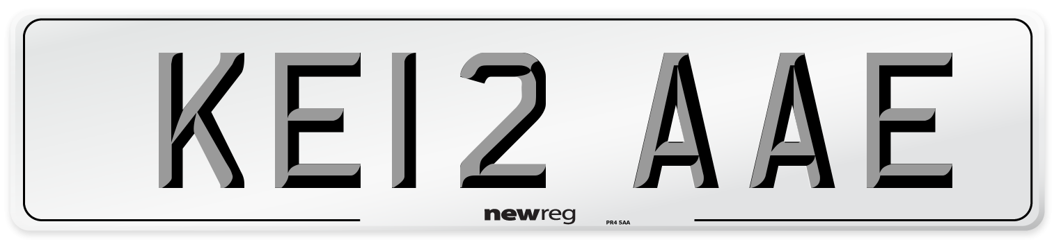 KE12 AAE Front Number Plate