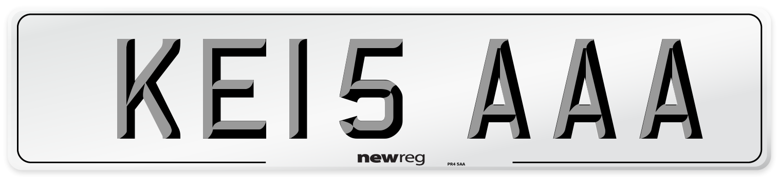 KE15 AAA Front Number Plate