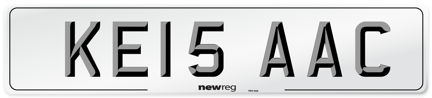 KE15 AAC Front Number Plate