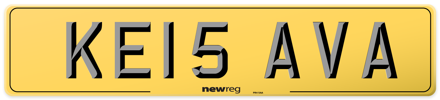 KE15 AVA Rear Number Plate