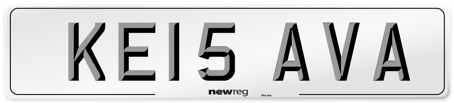 KE15 AVA Front Number Plate