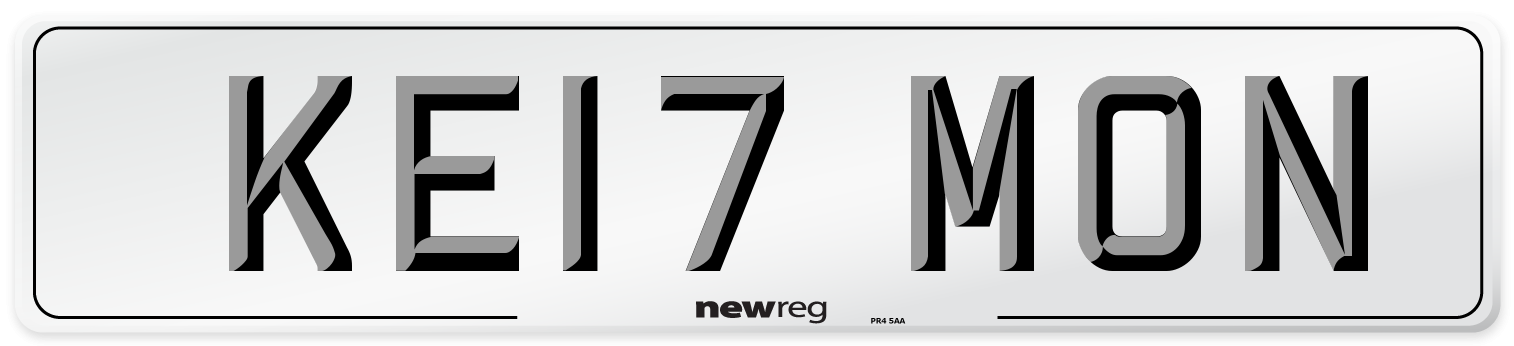 KE17 MON Front Number Plate