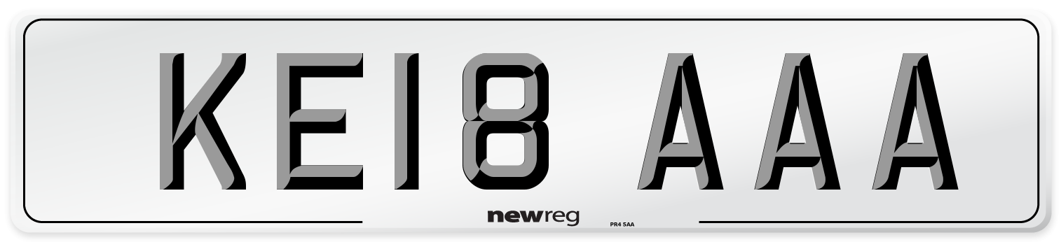 KE18 AAA Front Number Plate