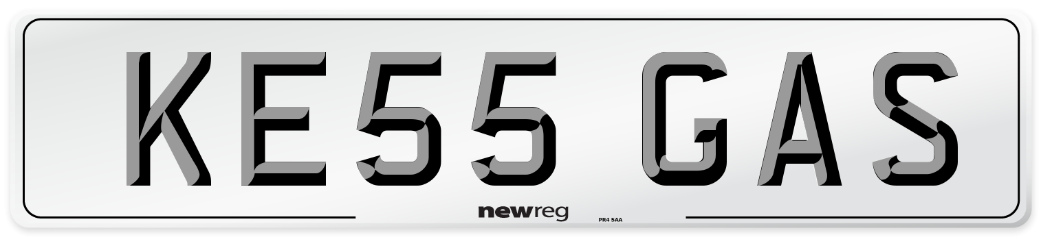 KE55 GAS Front Number Plate