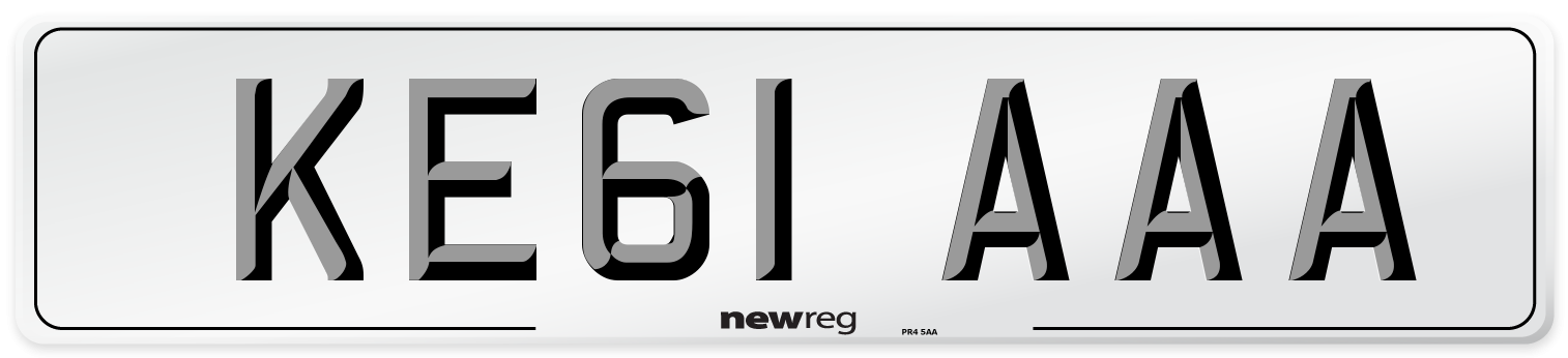 KE61 AAA Front Number Plate