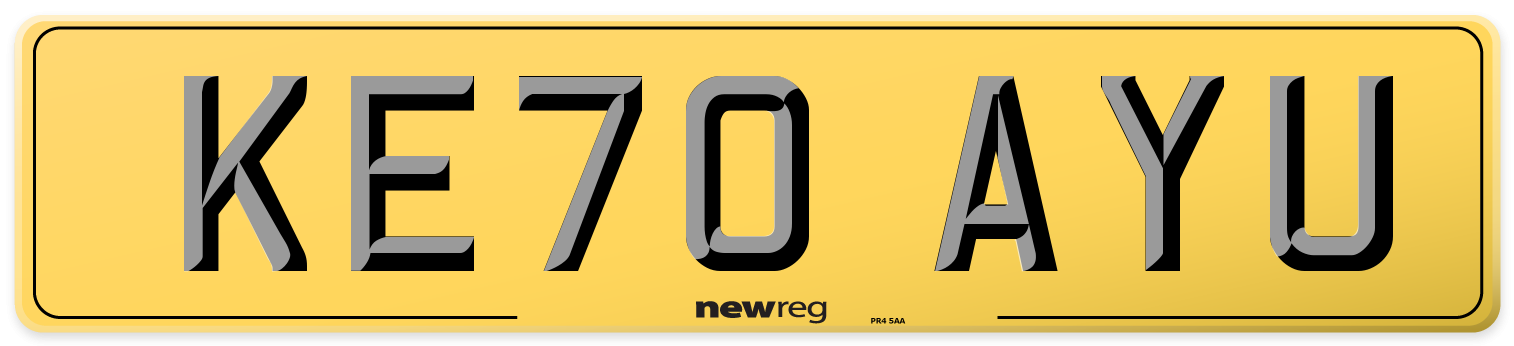 KE70 AYU Rear Number Plate