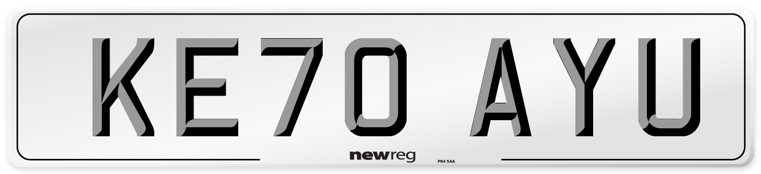 KE70 AYU Front Number Plate
