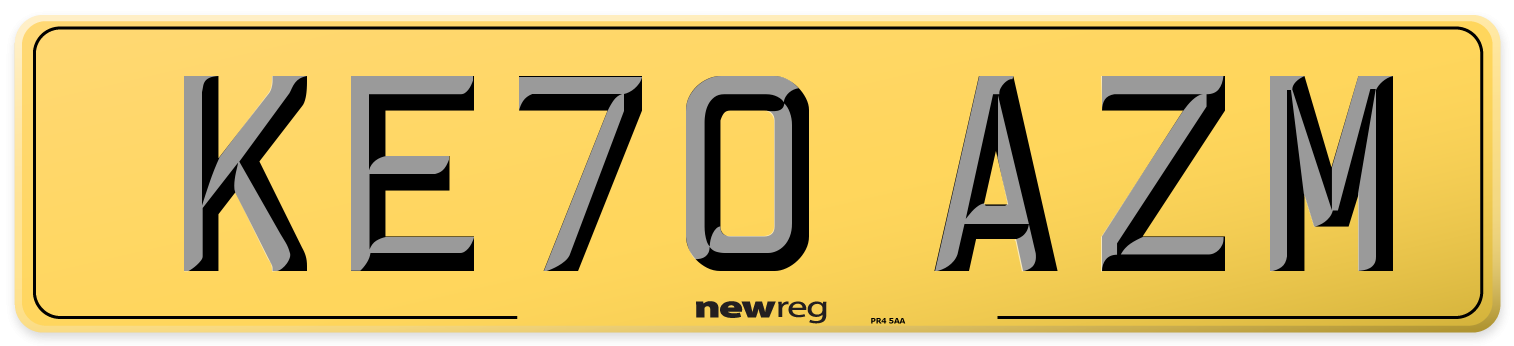 KE70 AZM Rear Number Plate