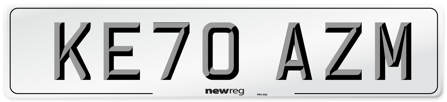 KE70 AZM Front Number Plate