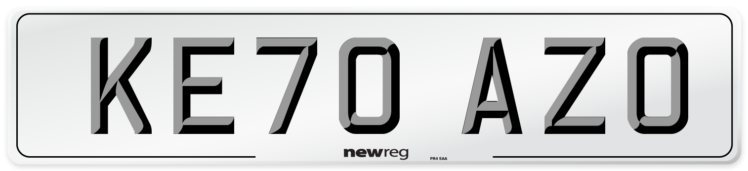 KE70 AZO Front Number Plate