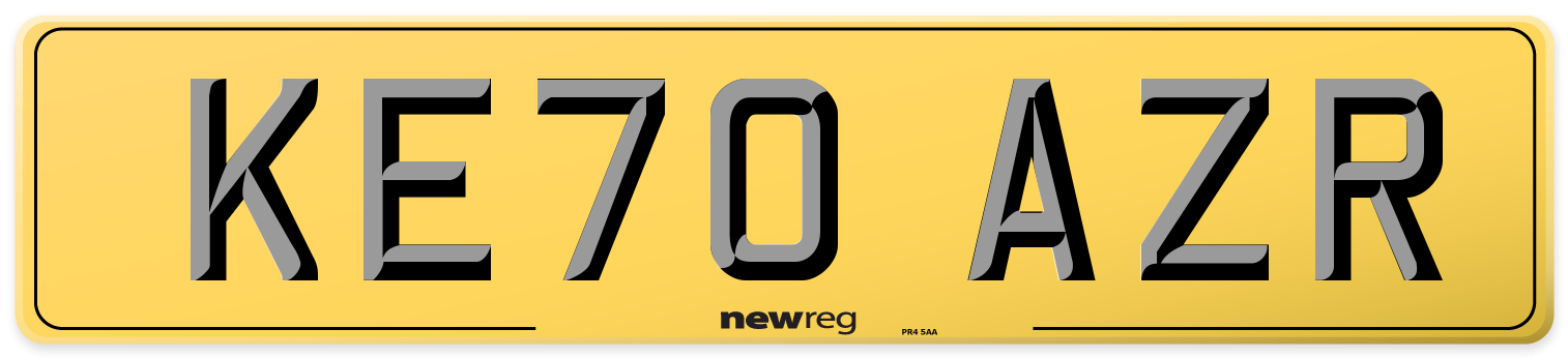 KE70 AZR Rear Number Plate