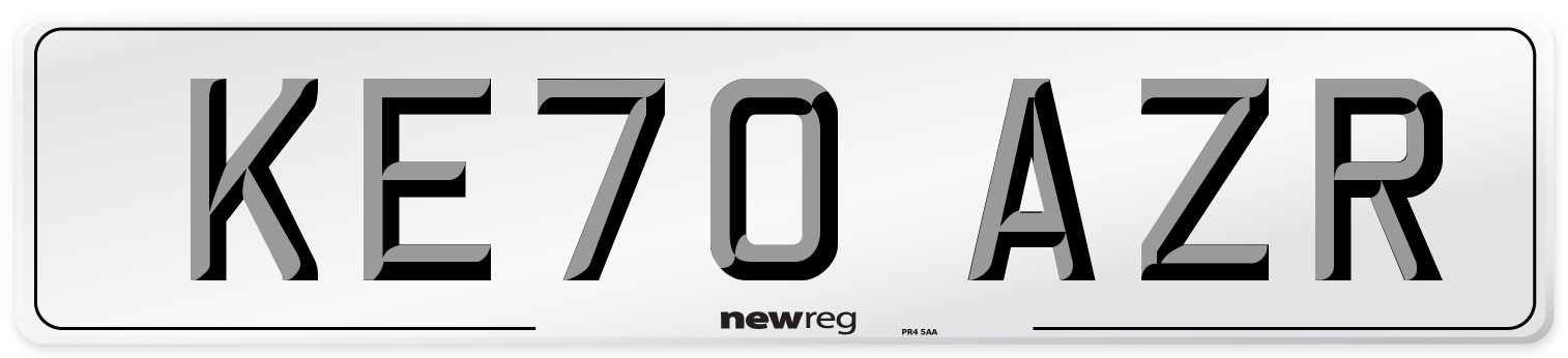KE70 AZR Front Number Plate