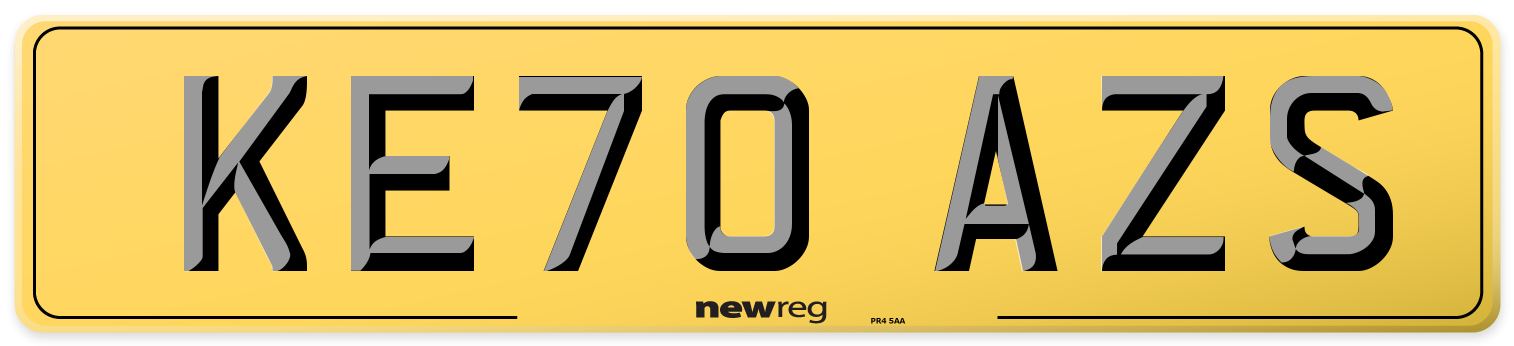 KE70 AZS Rear Number Plate