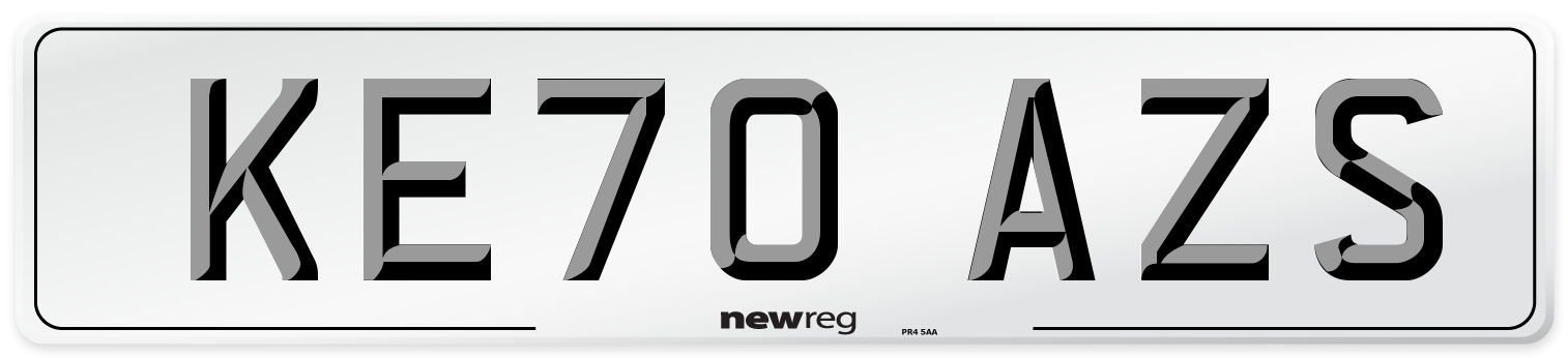 KE70 AZS Front Number Plate