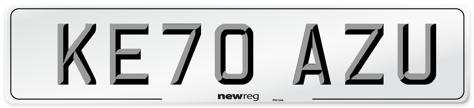 KE70 AZU Front Number Plate