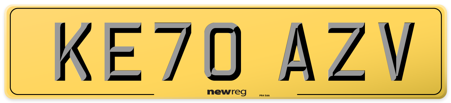 KE70 AZV Rear Number Plate