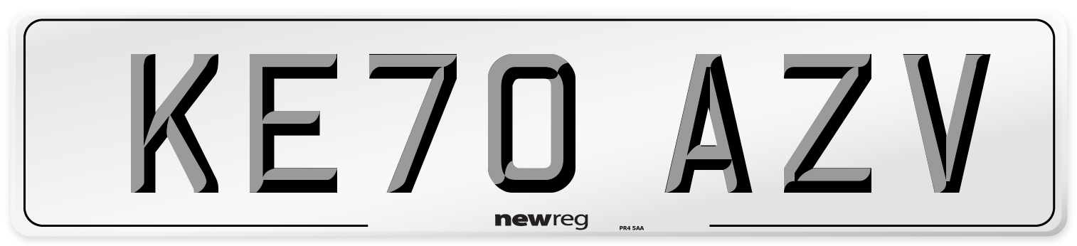KE70 AZV Front Number Plate