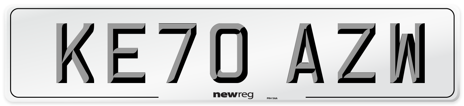 KE70 AZW Front Number Plate