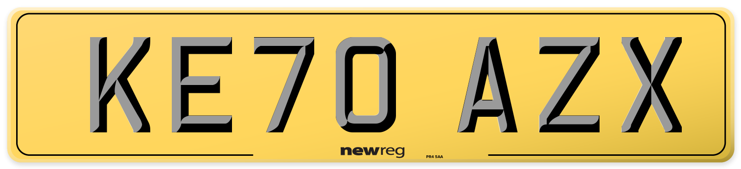 KE70 AZX Rear Number Plate