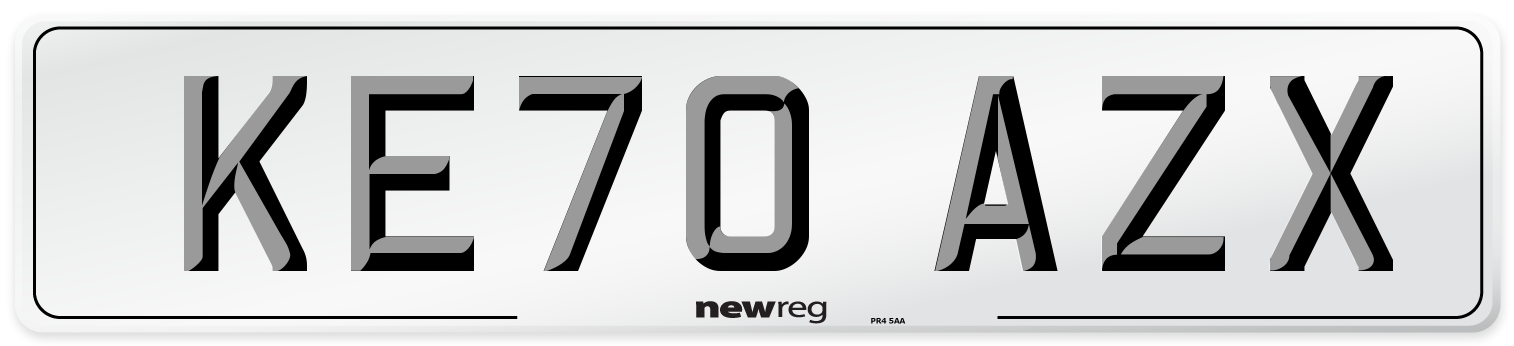 KE70 AZX Front Number Plate