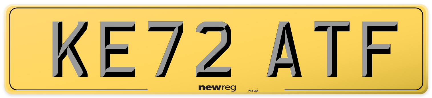 KE72 ATF Rear Number Plate
