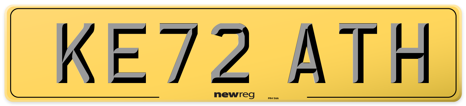 KE72 ATH Rear Number Plate