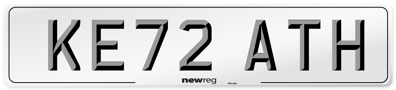 KE72 ATH Front Number Plate