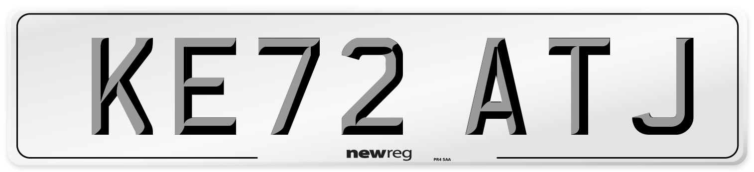 KE72 ATJ Front Number Plate