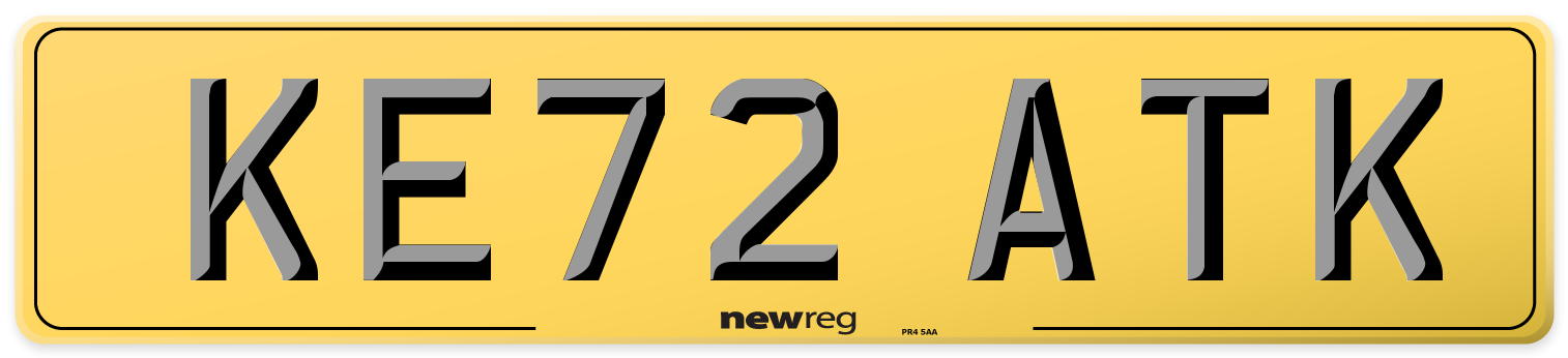KE72 ATK Rear Number Plate