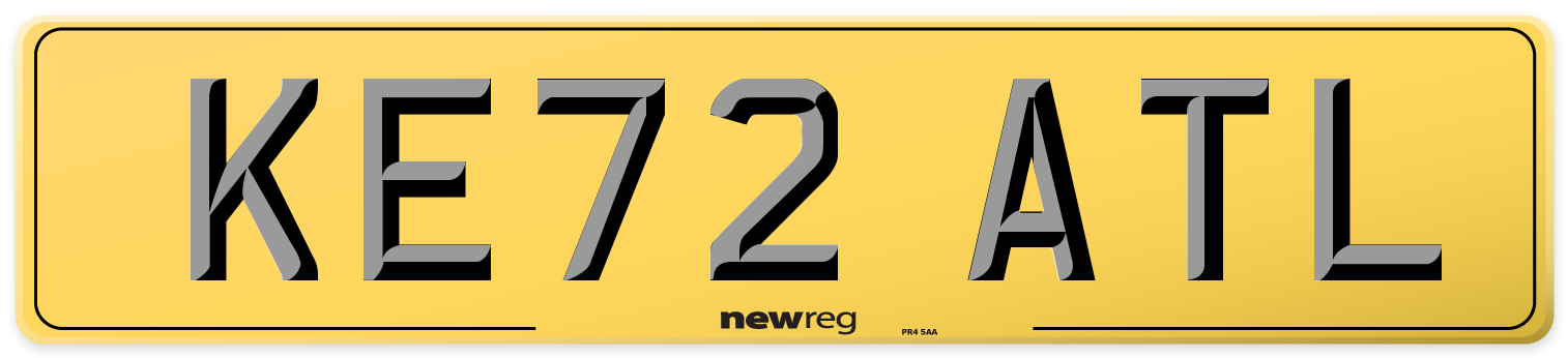 KE72 ATL Rear Number Plate