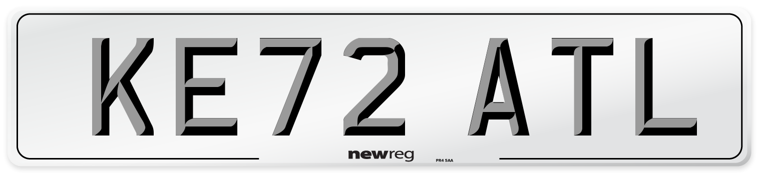 KE72 ATL Front Number Plate
