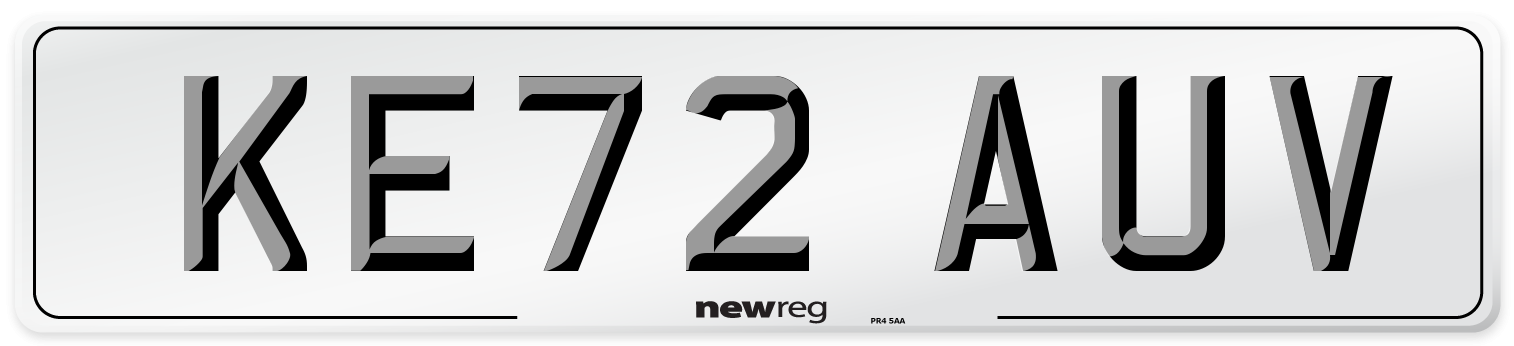 KE72 AUV Front Number Plate