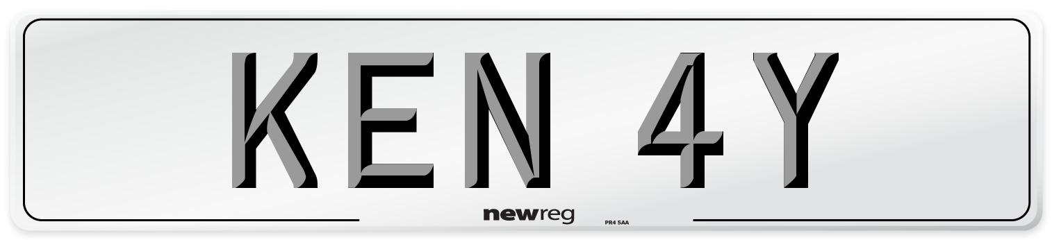 KEN 4Y Front Number Plate