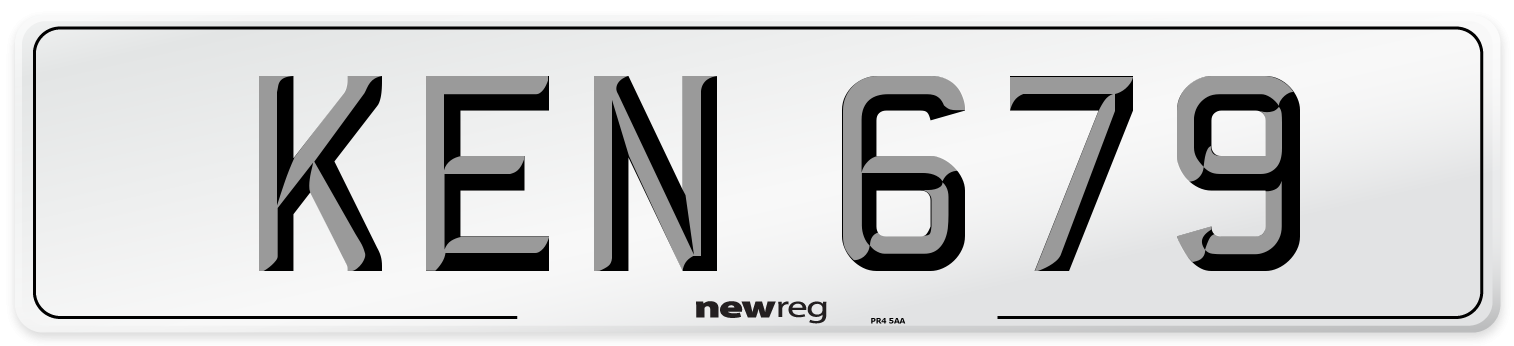 KEN 679 Front Number Plate