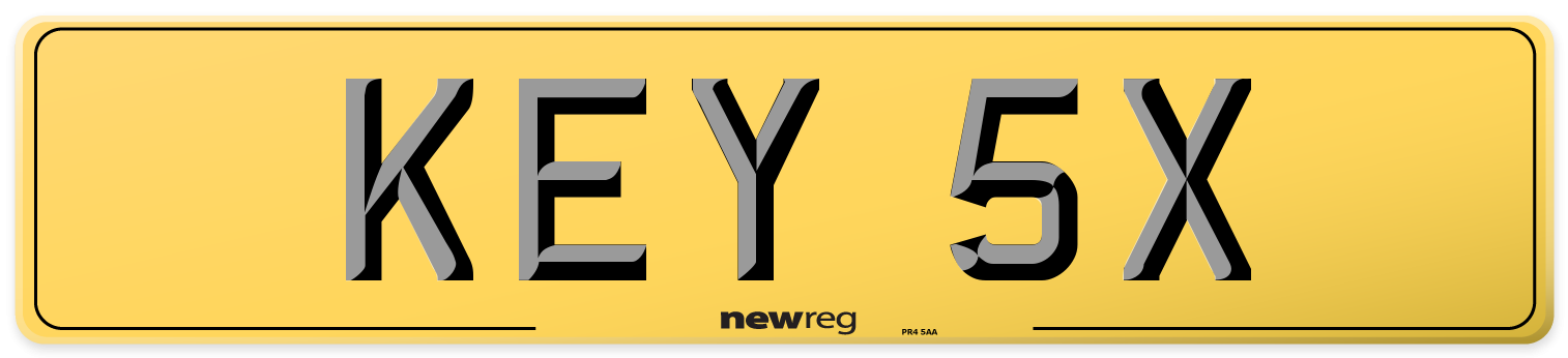 KEY 5X Rear Number Plate